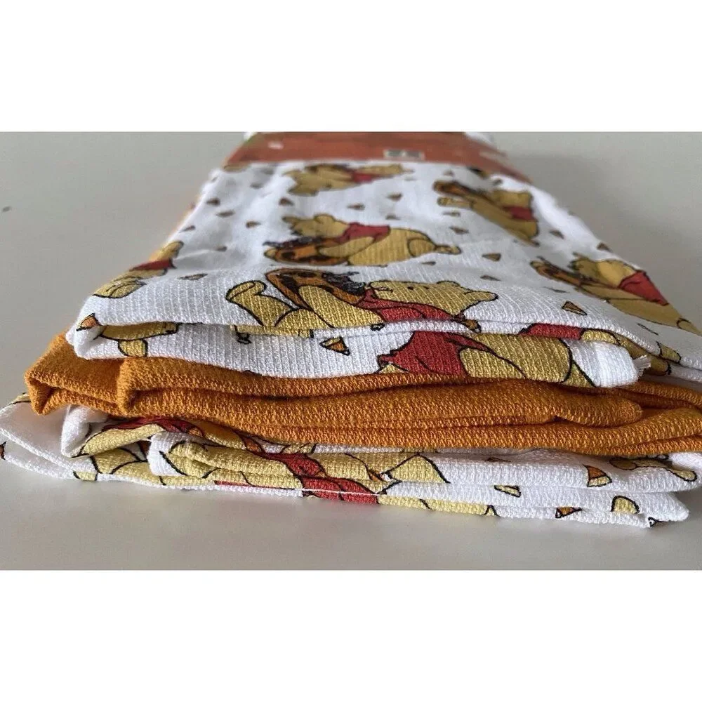 3‎ Pack Disney Winnie The Pooh Halloween Candy Corn Kitchen Towels 16 X 26” NEW